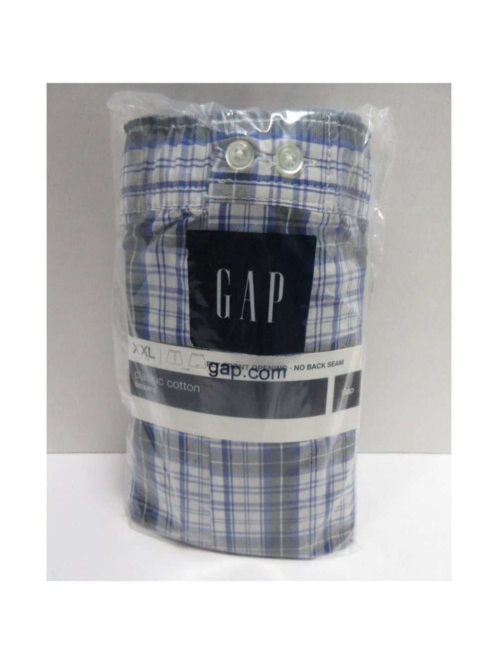 GAP Underwear XXL White Boxer Shorts Plaid Classic Cotton Deadstock NEW